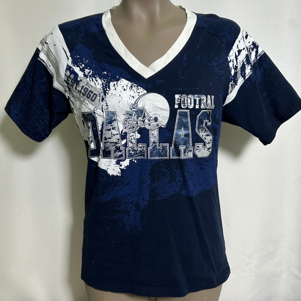 Dallas Cowboys Football Est 1960 Vintage Navy Blue T-Shirt Women's SMALL